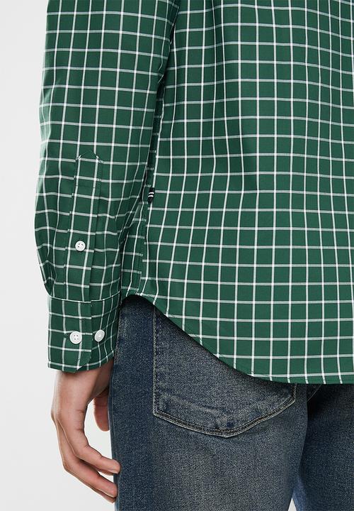 Nautica - Tidal plaid shirt - green & white