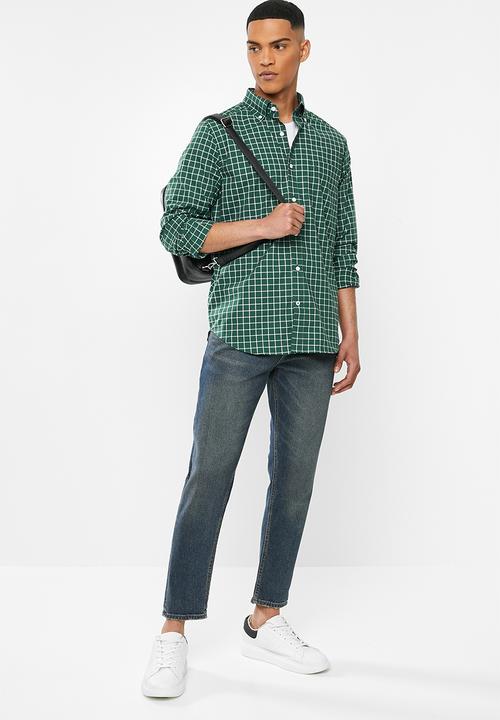 Nautica - Tidal plaid shirt - green & white