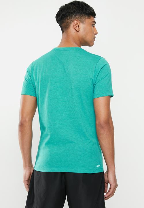 New Balance  - Tenacity heather tech short sleeve print tee - blue