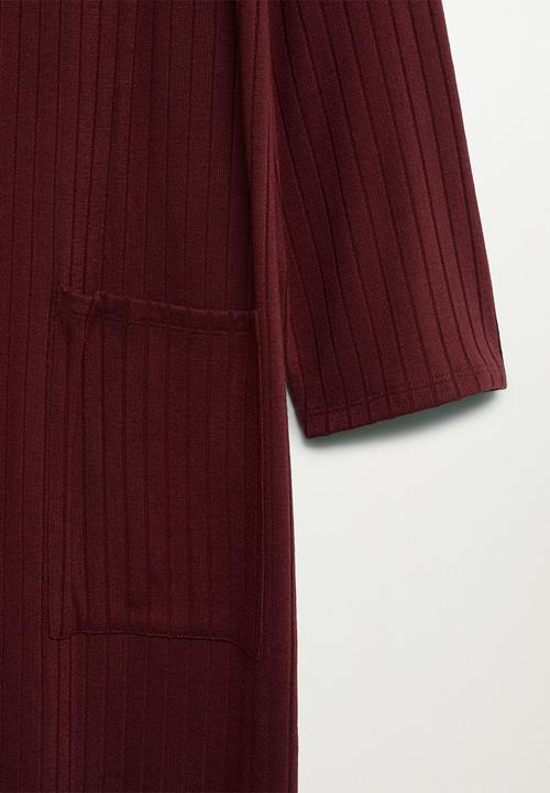 MANGO - Cardigan Azalee - burgundy