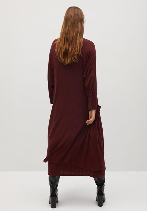 MANGO - Cardigan Azalee - burgundy