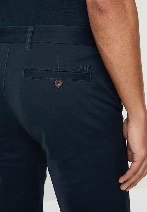 JEEP - Chino stretch twill short - navy 