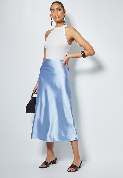 Superbalist - Long midi slip skirt - sky blue