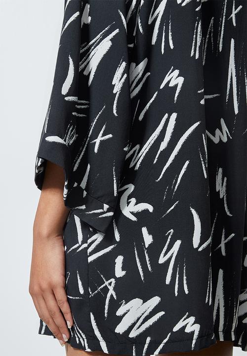 Superbalist - Short shacket - black & white 