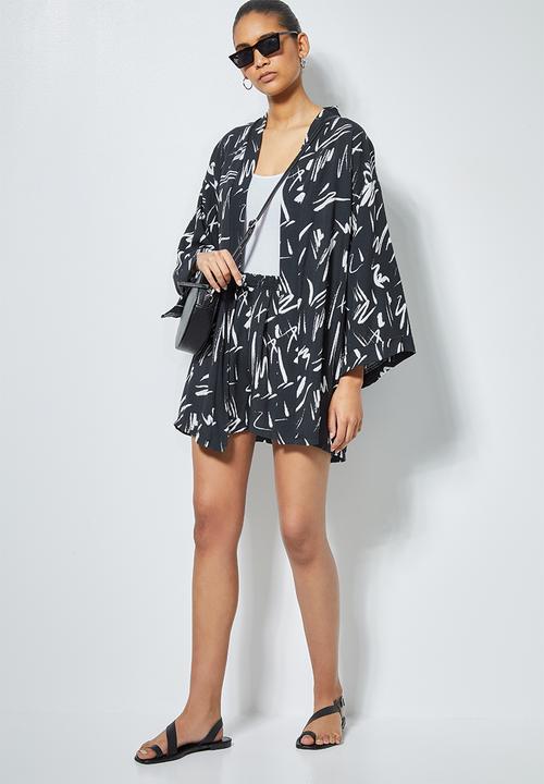 Superbalist - Short shacket - black & white 
