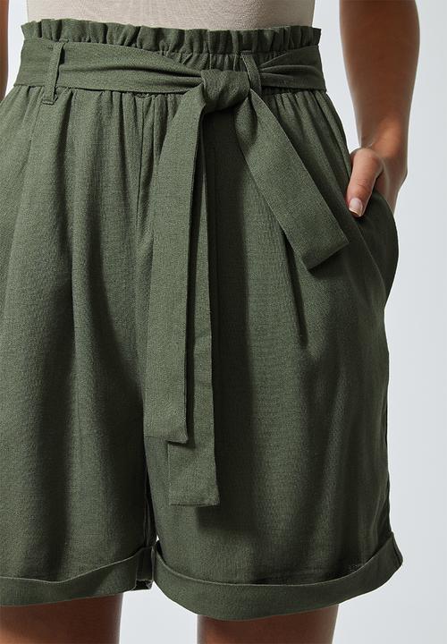Superbalist - Paperbag shorts - olive