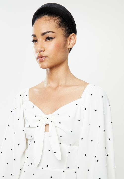Glamorous - Petite sweetheart bodycon dress - white & black