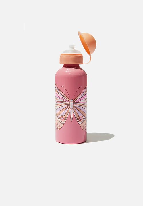 Cotton On - Aluminium drink bottle - rose butterfly
