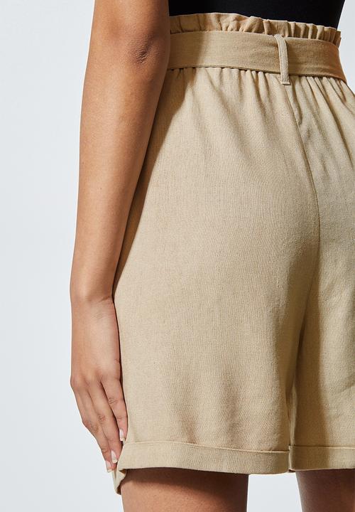 Superbalist - Paperbag shorts - stone