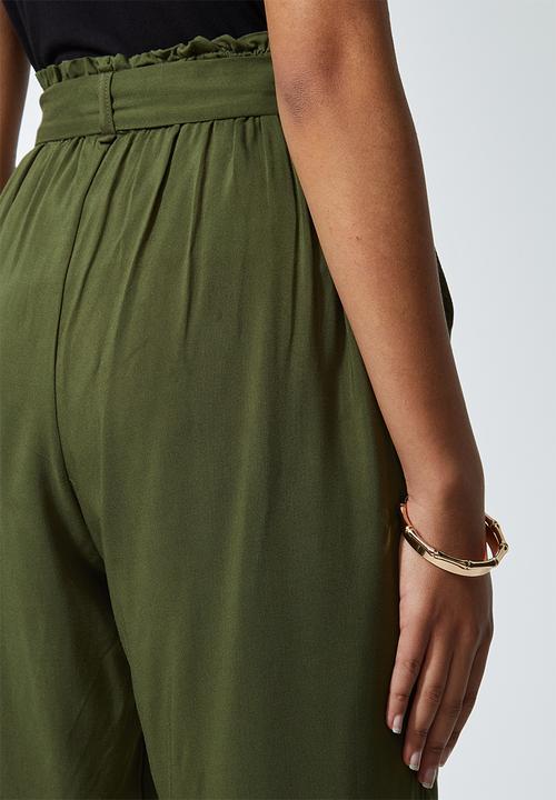 Superbalist - Soft paperbag trousers - olive