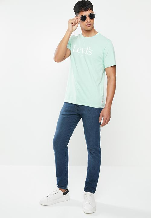 Levi’s® - Short sleeve graphic brand 75 T-shirt - light blue 