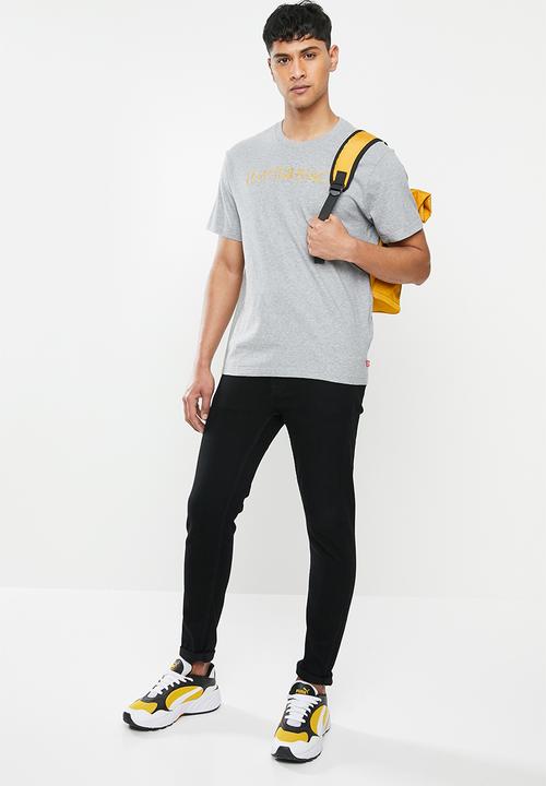 Levi’s® - Short sleeve relaxed fit linear logo tee - grey