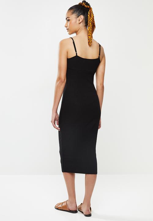 Glamorous - Petite midi bodycon - black