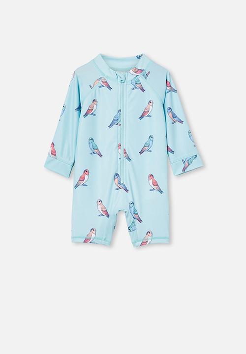 Cotton On - Cameron long sleeve swimsuit - blue