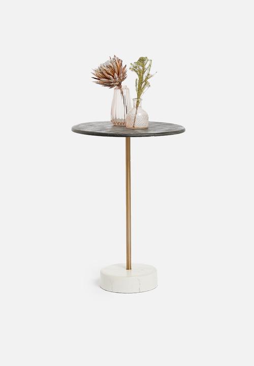 Sixth Floor - Skinny side table - black & gold