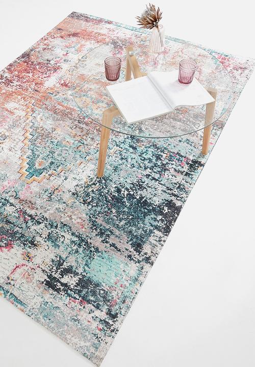 Sixth Floor - Firefly polyester printed rug - multi
