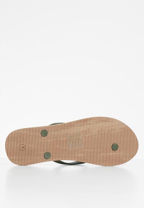 POLO - Kayla stripe flip flop - fatigue