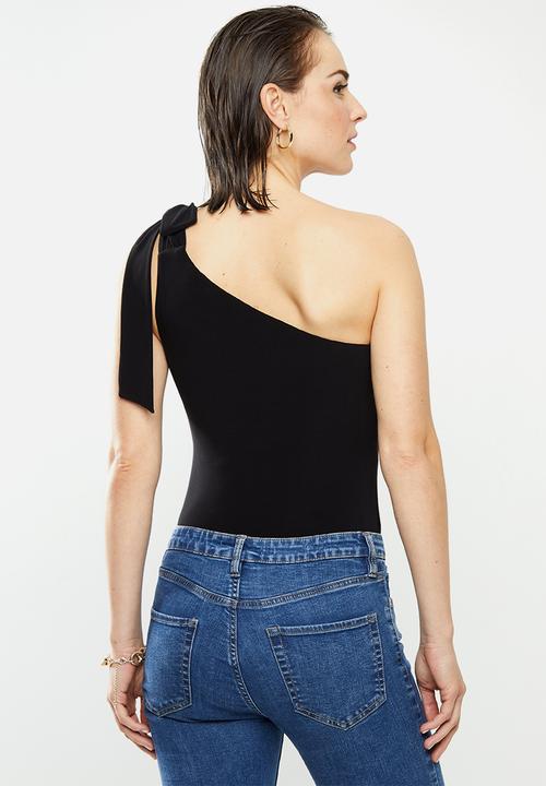 MILLA - Asymmetric bodysuit - black
