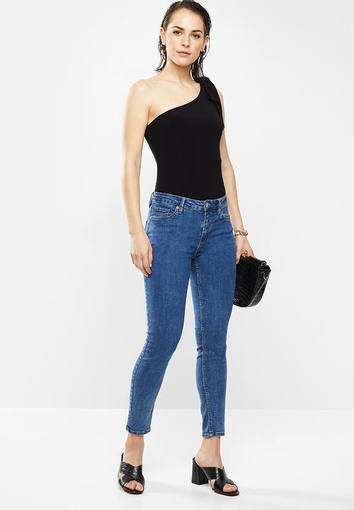 MILLA - Asymmetric bodysuit - black