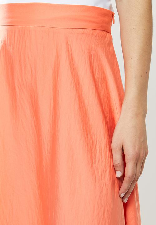 MILLA - Satin circle skirt - orange