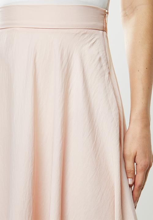 MILLA - Satin circle skirt - neutral pink