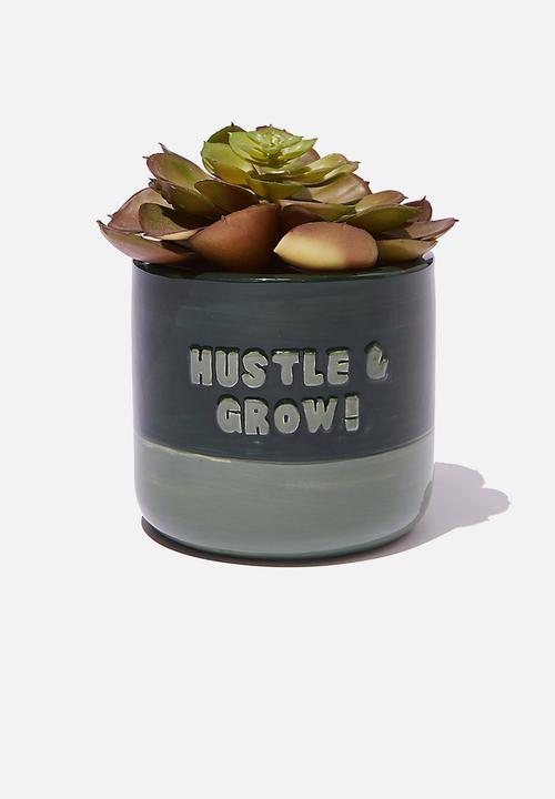 Typo - Small shaped planter - hustle & grow