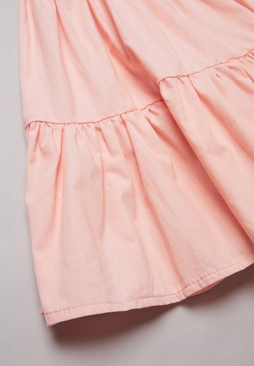 Pop Candy - Combo tiered dress -pink & white