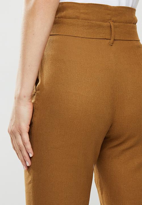 edit - Linen Paperbag pant - brown