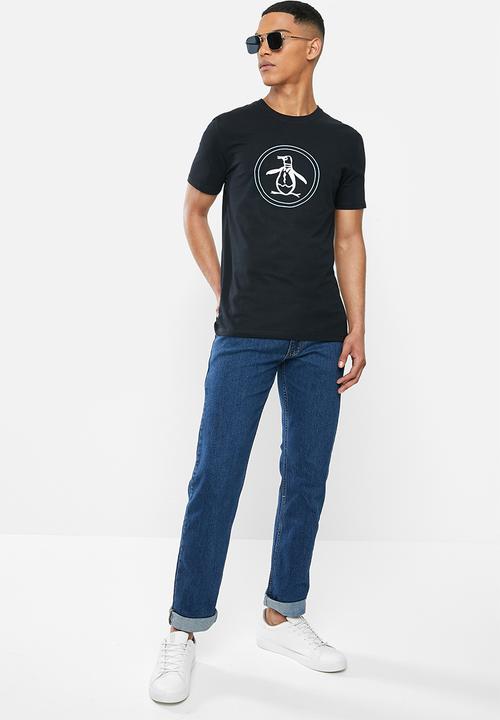 Original Penguin - Circle logo T-shirt  - black