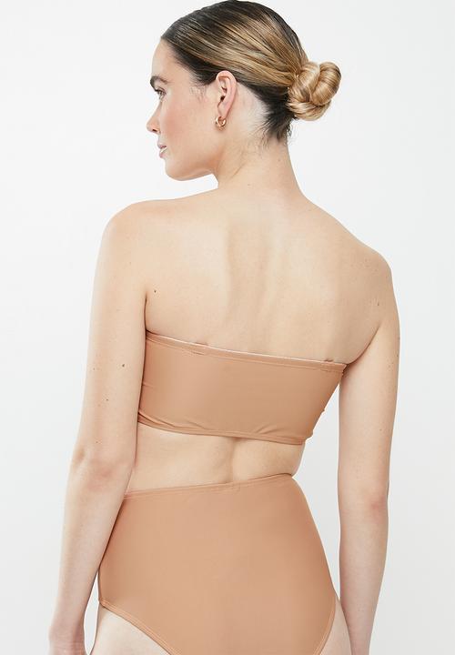 Vero Moda - Gwen bandeau swim top - neutral
