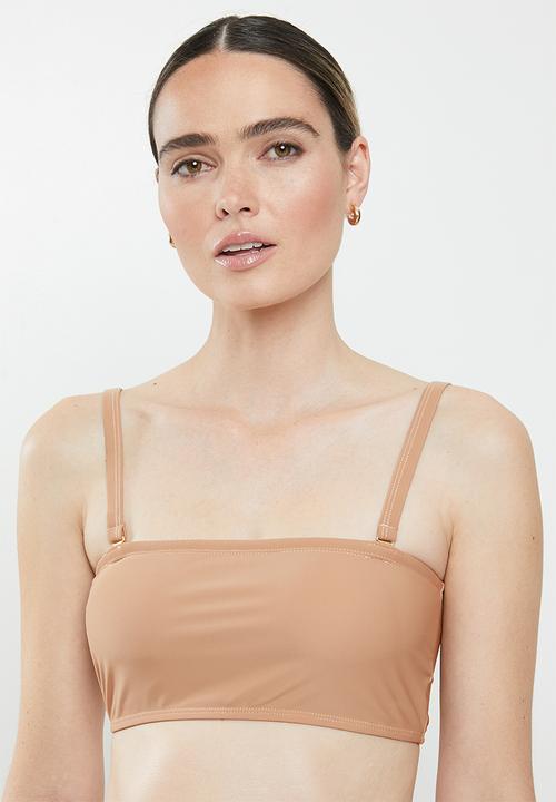 Vero Moda - Gwen bandeau swim top - neutral