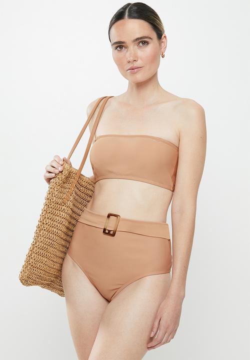 Vero Moda - Gwen bandeau swim top - neutral