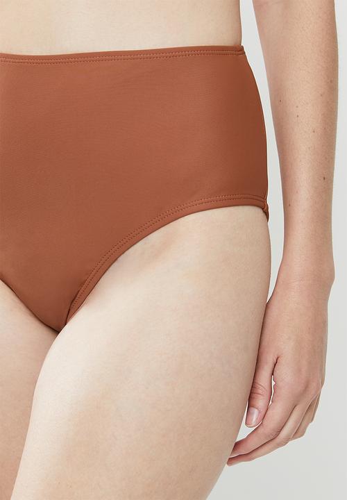 Vero Moda - Marta high waist swim pants - brown