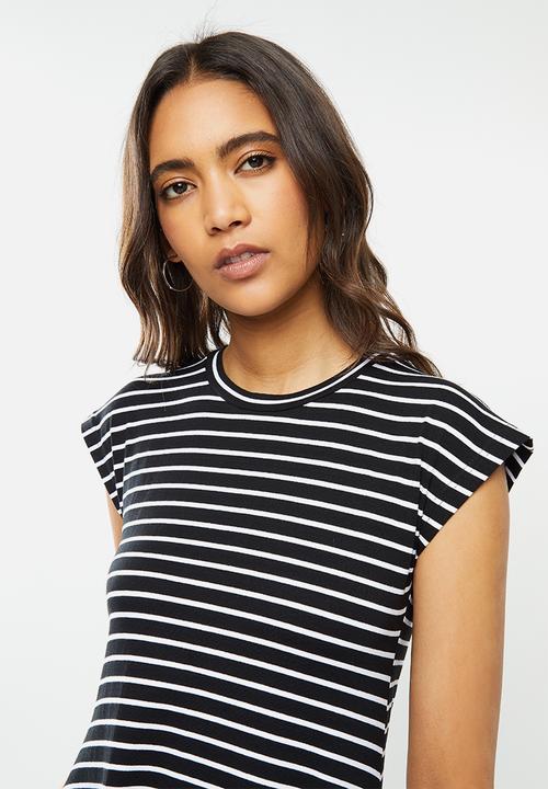 Me&B - Easy knit hanky dress - black & white 