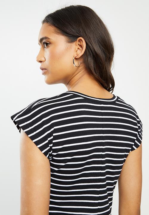 Me&B - Easy knit hanky dress - black & white 
