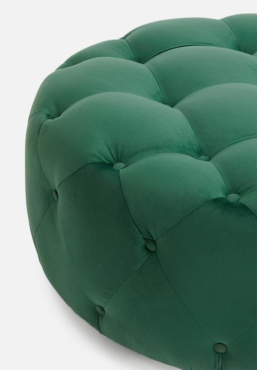 Sixth Floor - Molesy buttoned ottoman - emerald
