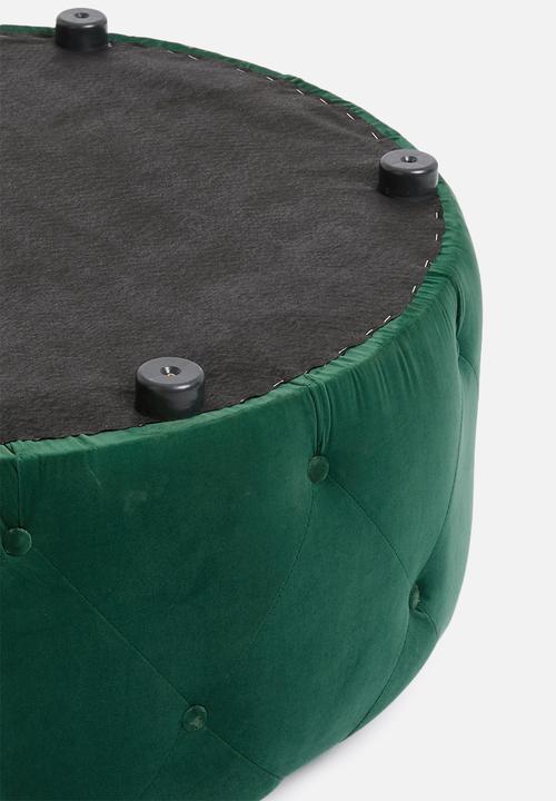 Sixth Floor - Molesy buttoned ottoman - emerald
