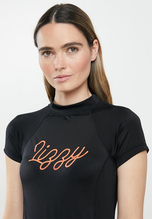 Lizzy - Janis cap sleeve rash vest - black
