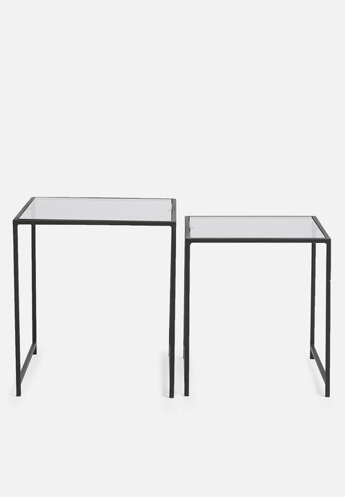 Sixth Floor - Cube nesting table set of 2 - black