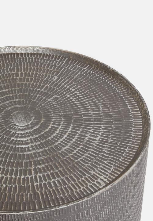 Sixth Floor - Etched drum coffee table - grey 