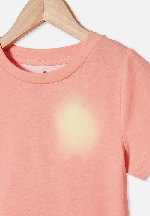 Cotton On - The cruz short sleeve long line tee - dark cantelope hyper colour