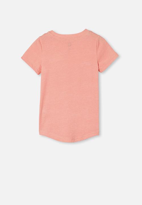 Cotton On - The cruz short sleeve long line tee - dark cantelope hyper colour