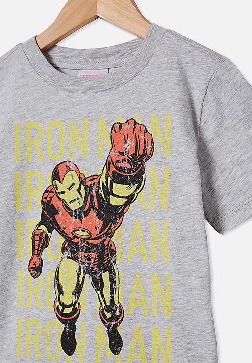 Cotton On - Co-lab short sleeve tee - grey marle Iron Man