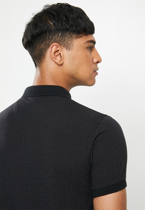 Jonathan D - Printed short sleeve golfer - black