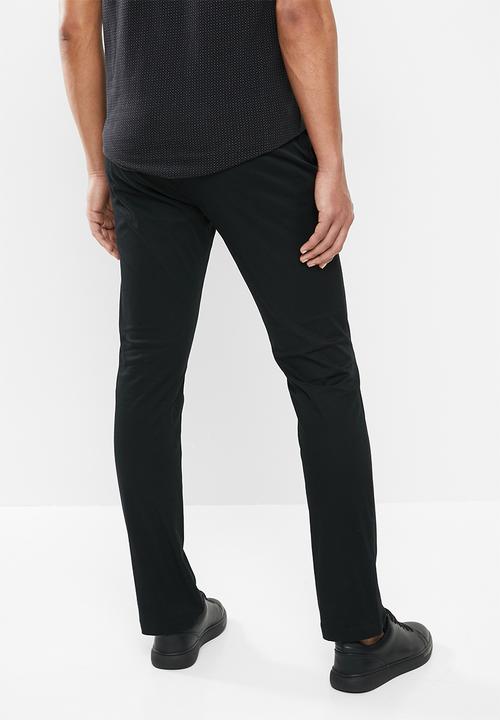 Jonathan D - Stretch trouser with side entry pockets - black