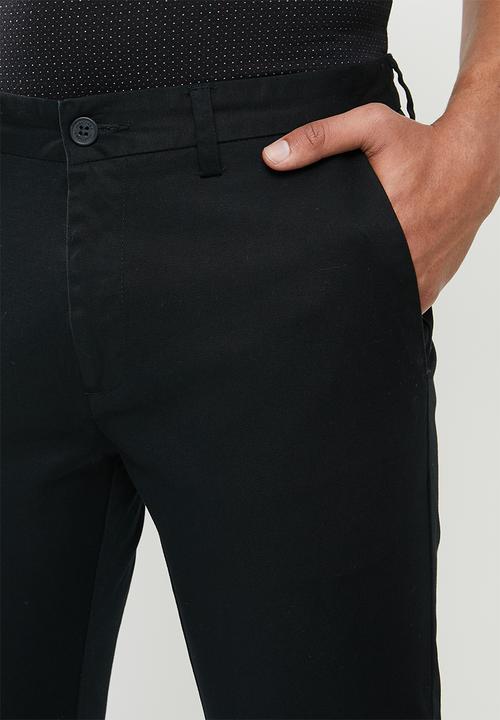 Jonathan D - Stretch trouser with side entry pockets - black
