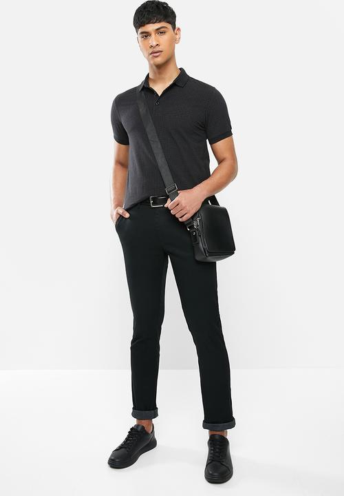 Jonathan D - Stretch trouser with side entry pockets - black