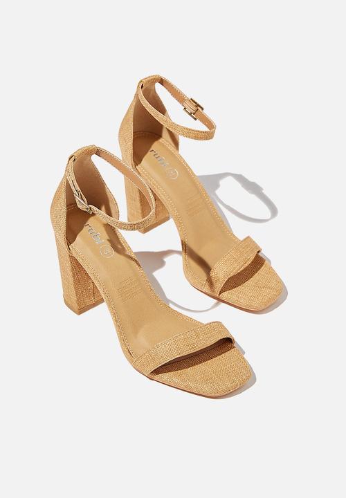Cotton On - San square toe heel  - tan texture