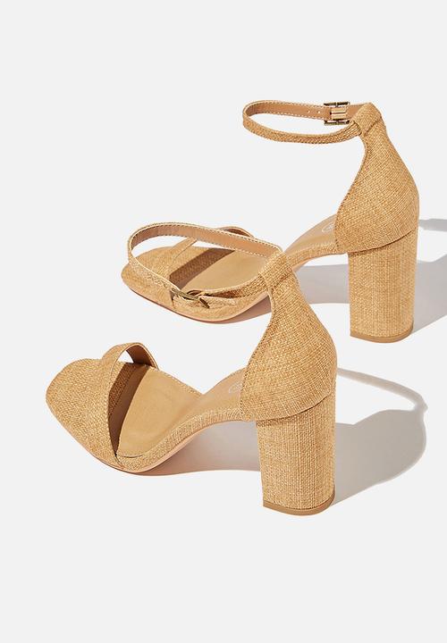 Cotton On - San square toe heel  - tan texture