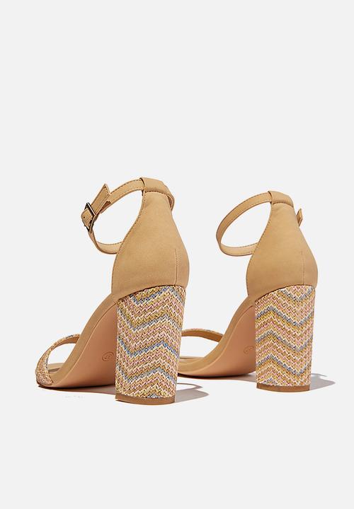 Cotton On - San square toe heel  - multi raffia